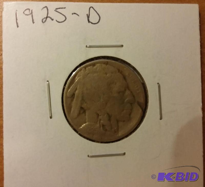 lot 21 image: 1925-D INDIAN HEAD NICKEL BUFFLO NI...