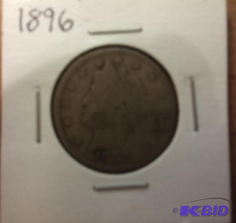 lot 35 image: 1896 V- NICKEL LIBERTY HEAD NICKEL ...