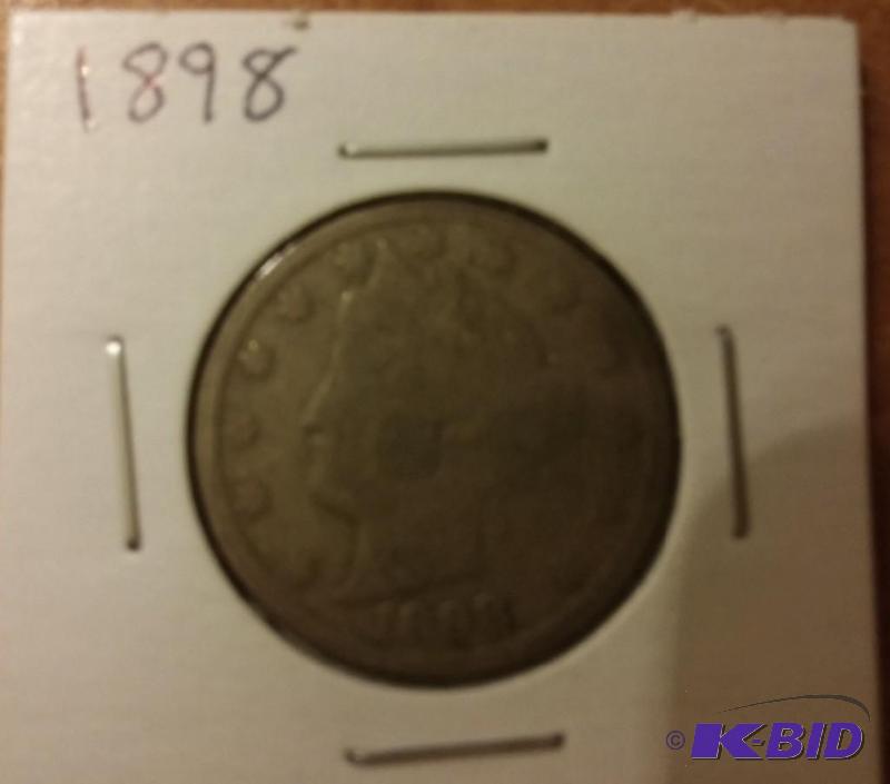 lot 37 image: 1898 V- NICKEL LIBERTY HEAD NICKEL ...