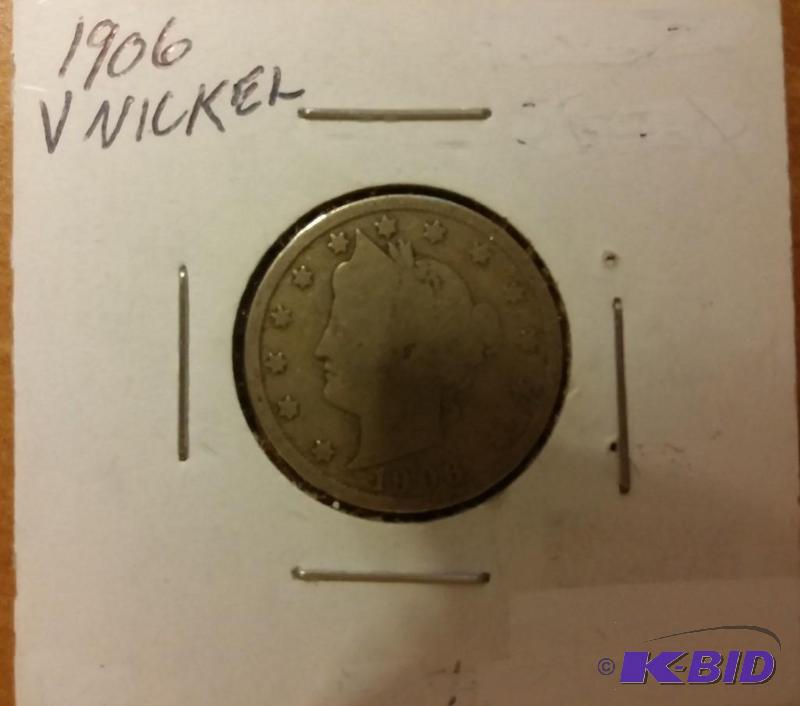lot 40 image: 1906 V- NICKEL LIBERTY HEAD NICKEL ...