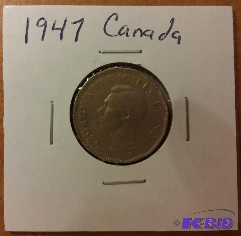 lot 47 image: 1947 CANADA FIVE CENT NICKEL...