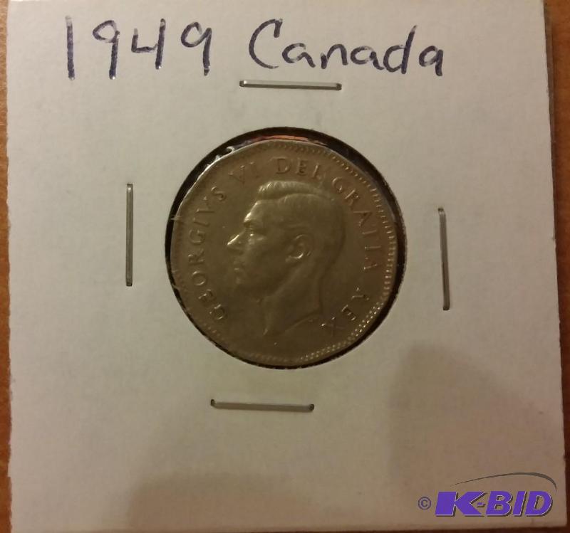 lot 48 image: 1949 CANADA FIVE CENT NICKEL...