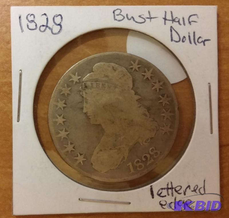 lot 5 image: 1828 BUST HALF DOLLAR SILVER HALF D...