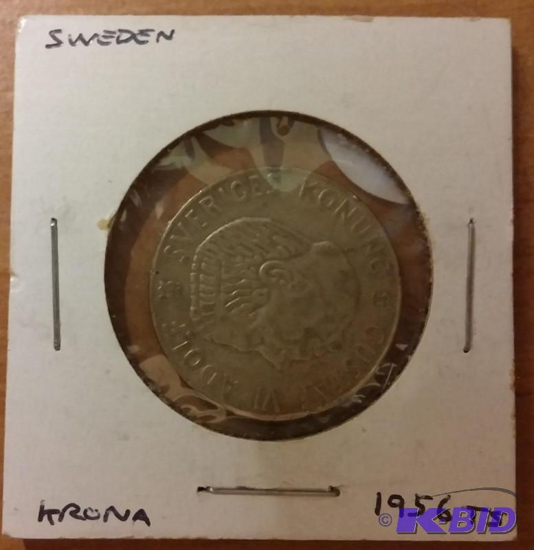 lot 50 image: 1956 TS KRONA SWEDEN SILVER COIN...