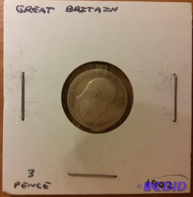 lot 53 image: 1902 3 PENCE GREAT BRITAN SILVER CO...