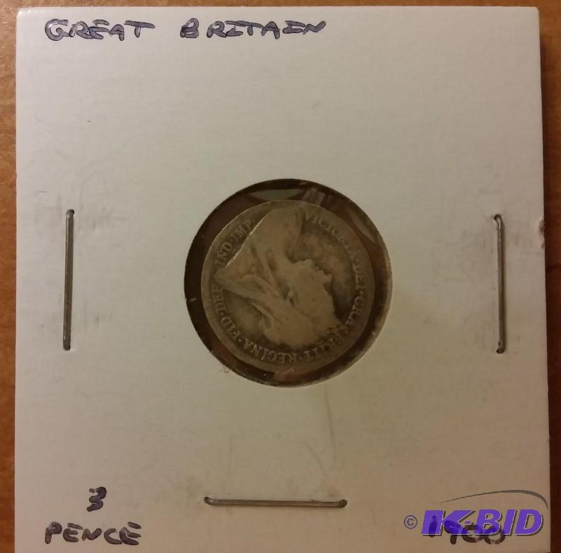 lot 59 image: 1900 3 PENCE GREAT BRITAIN SILVER C...