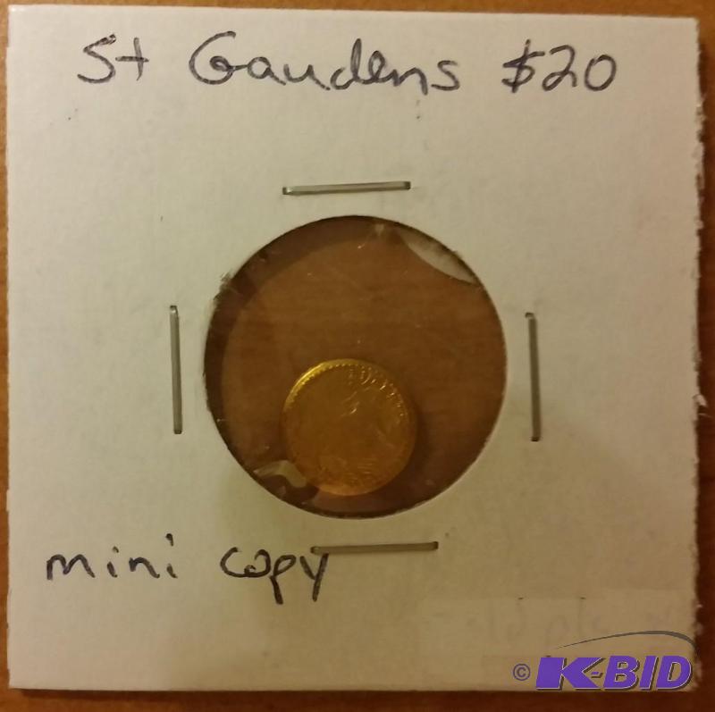 lot 61 image: MINI ST GAUDENS GOLD $20 COPY...