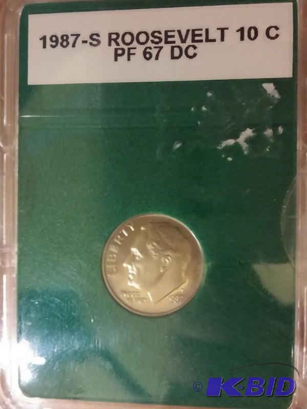 lot 78 image: 1987-S ROOSEVELT DIME 10 CENT COIN ...