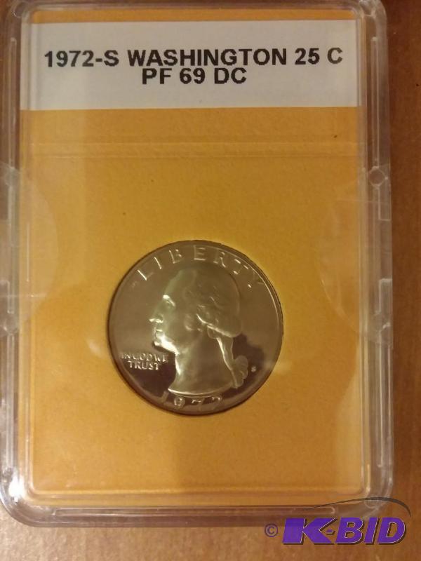 lot 79 image: 1972-S WASHINGTON 25 CENT QUARTER D...