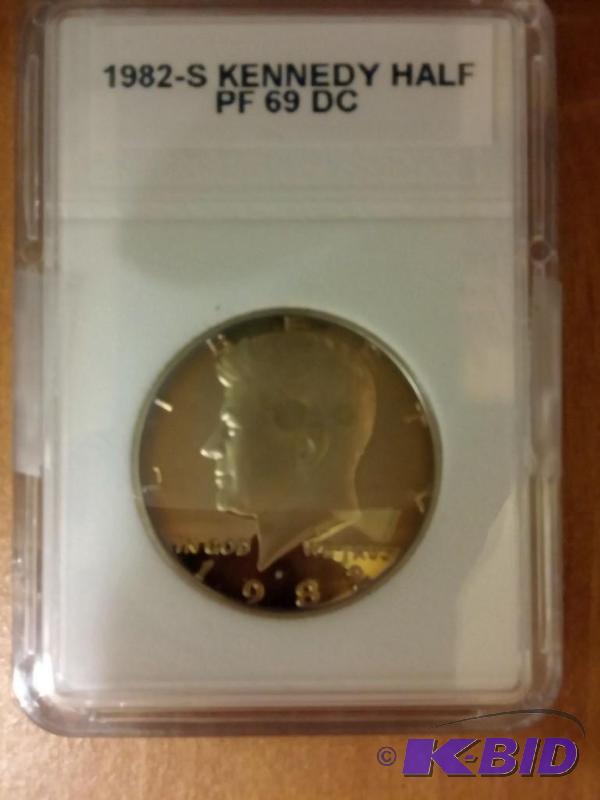 lot 80 image: 1982-S KENNEDY HALF DOLLAR COIN PF ...
