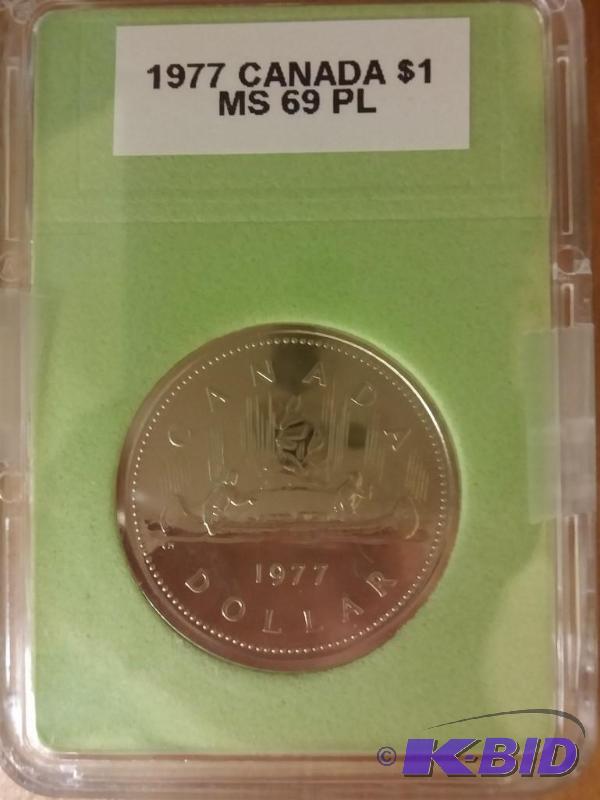 lot 86 image: 1977 CANADA ONE DOLLAR MS 69 PROOF ...