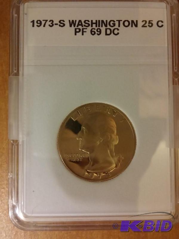 lot 87 image: 1973-S WASHINGTON 25 CENT QUARTER D...