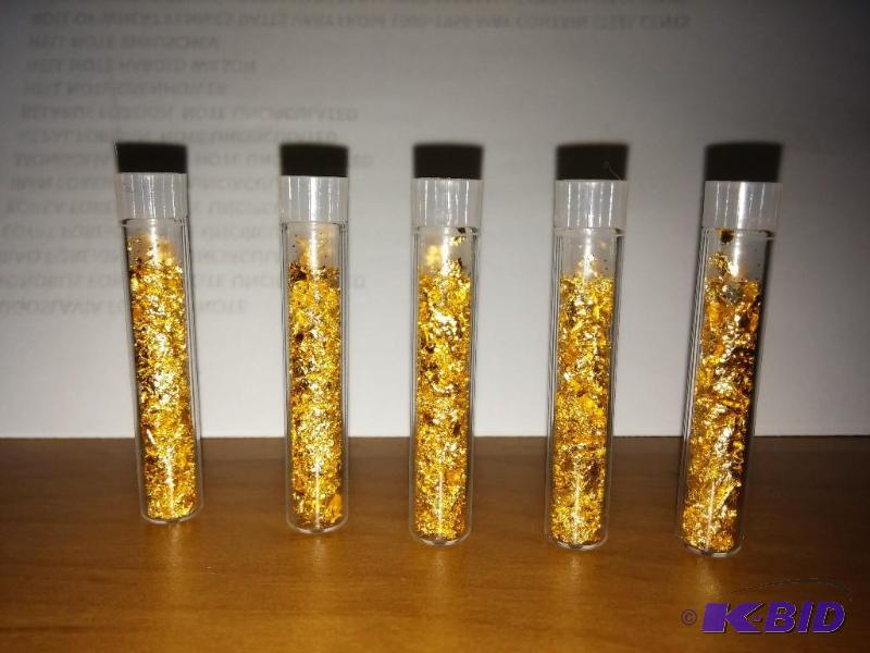 5 VIALS OF GOLD FLAKES...