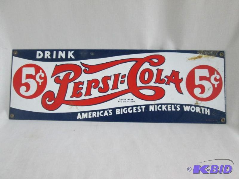 Pepsi Porcelain Advertising Sign