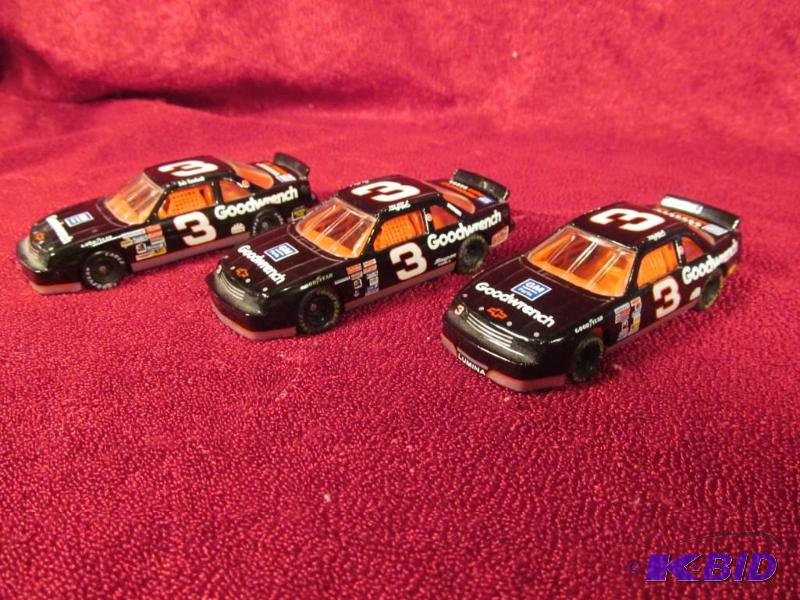 lot 10 image: Lot of 3 Dale Earnhardt Sr GM Goodwrench, #3 Monte Carlo 164 scale NASCAR
