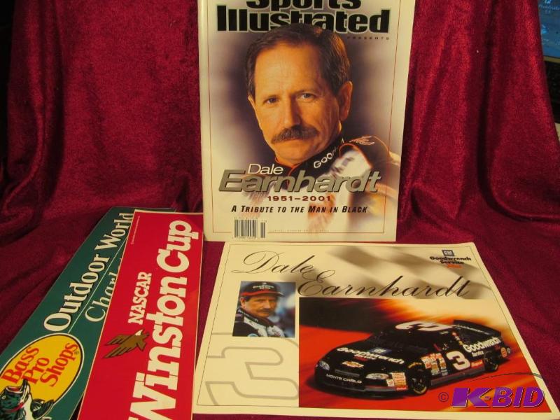 lot 19 image: 2001 Special Dale Earnhardt Sr Commemorative Issue Sports Illustrated & Bumper Stickers