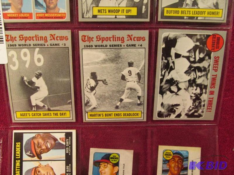 lot 36 image: Lot of 9 1960s-1970s Baseball Cards