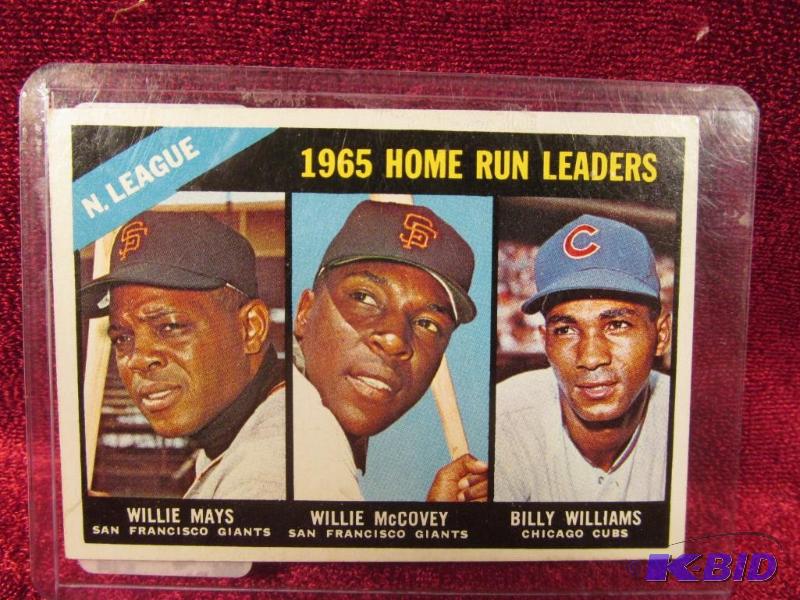 lot 43 image: 1966 Topps #217 N. League 1965 Homerun Leaders