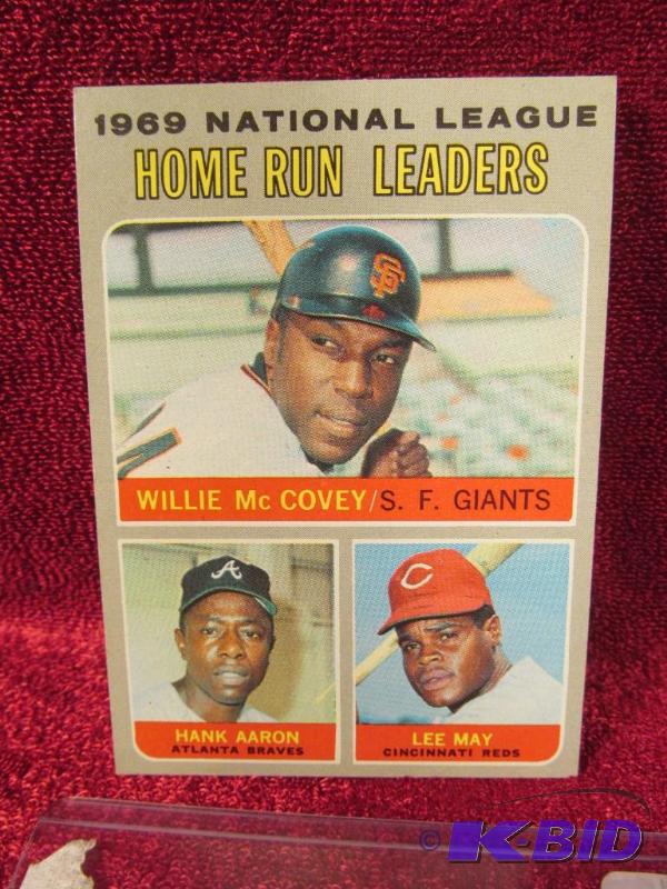 lot 44 image: 1970 Topps #65 N. League 1969 Home Run Leaders.