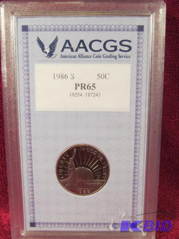 lot 47 image: 1986 S Liberty Half Dollar Graded