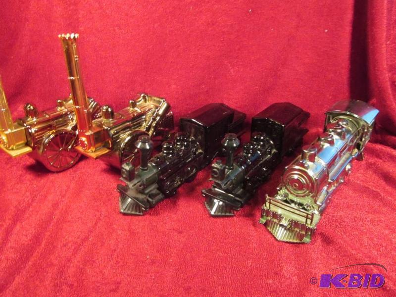 lot 65 image: Lot of 5 Avon Train Bottles