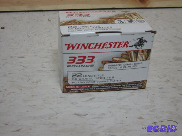lot 5 image: Winchester, 333 rounds of 22 LR hollowpoint c...