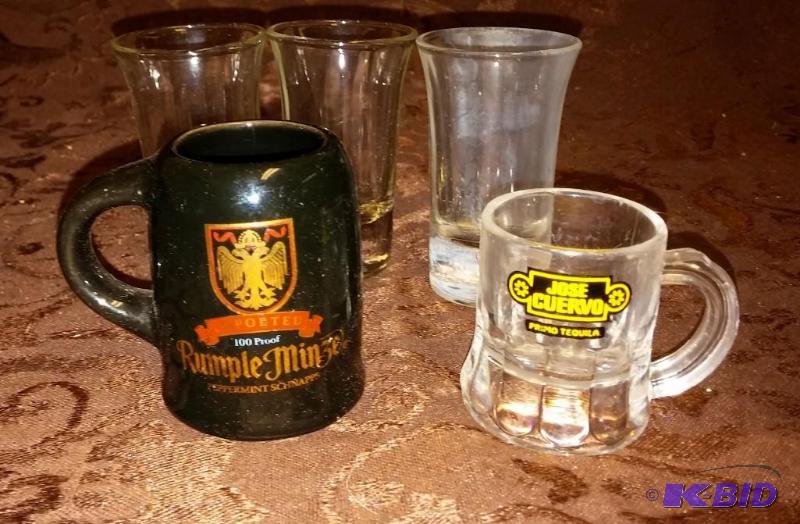 lot 129 image: Lot of shot glasses...