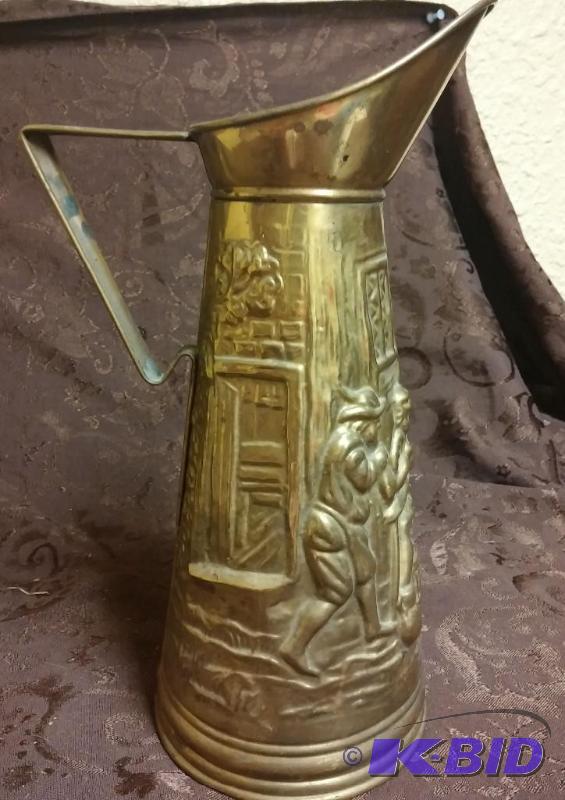 lot 39 image: Vintage metal picture, embossed bea...