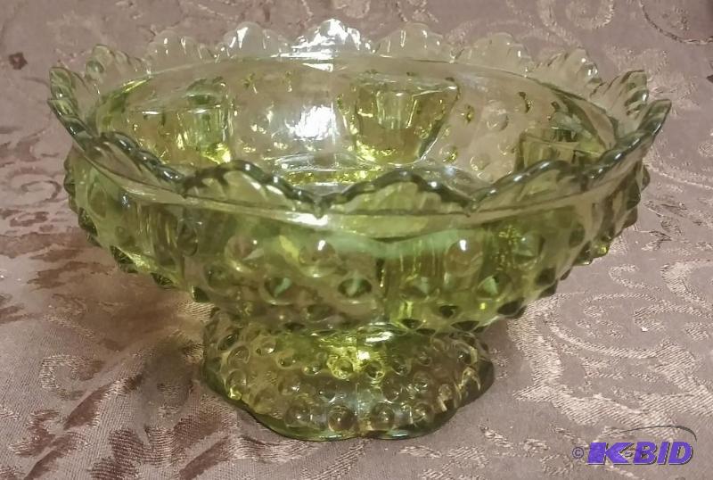 lot 62 image: Antique Green Tinted Serving bowl, ...