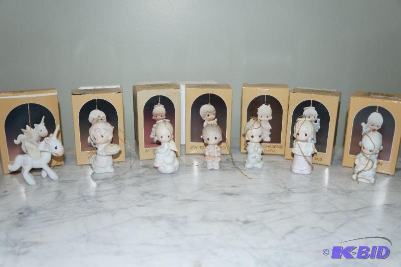 lot 101 image: Lot of 7 Vintage 1980s Precious Moments Ornaments