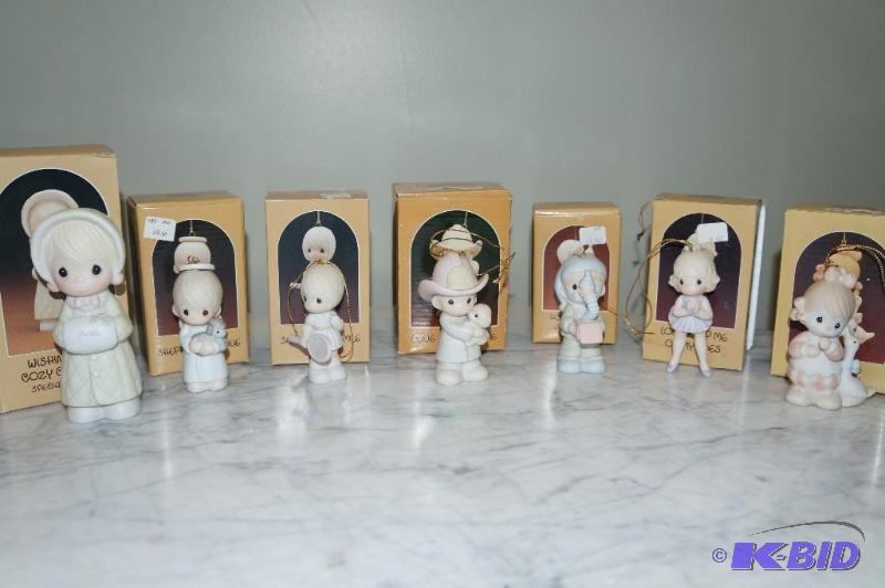 lot 102 image: Lot of 7 Vintage 1980s Precious Moments Ornaments