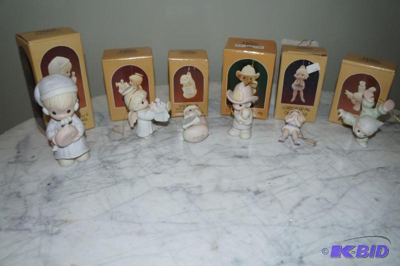 lot 103 image: Lot of 6 Vintage 1980s Precious Moments Ornaments