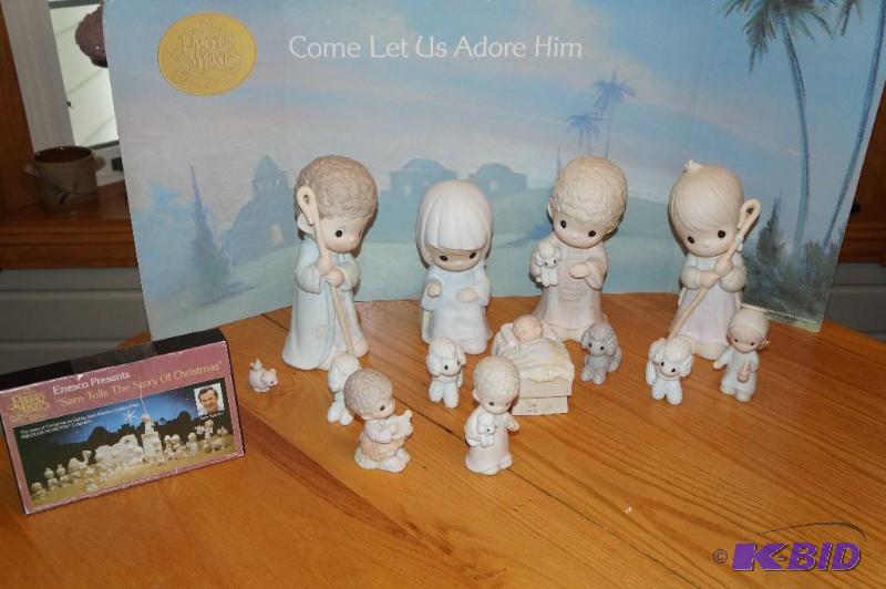 lot 145 image: Precious Moments 13 Piece Nativity Set Plus VHS Tape