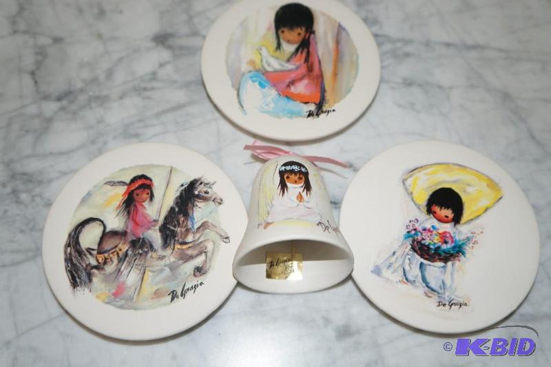 lot 165 image: Set of 3 DeGrazia by Goebel Coasters & 1 Bell