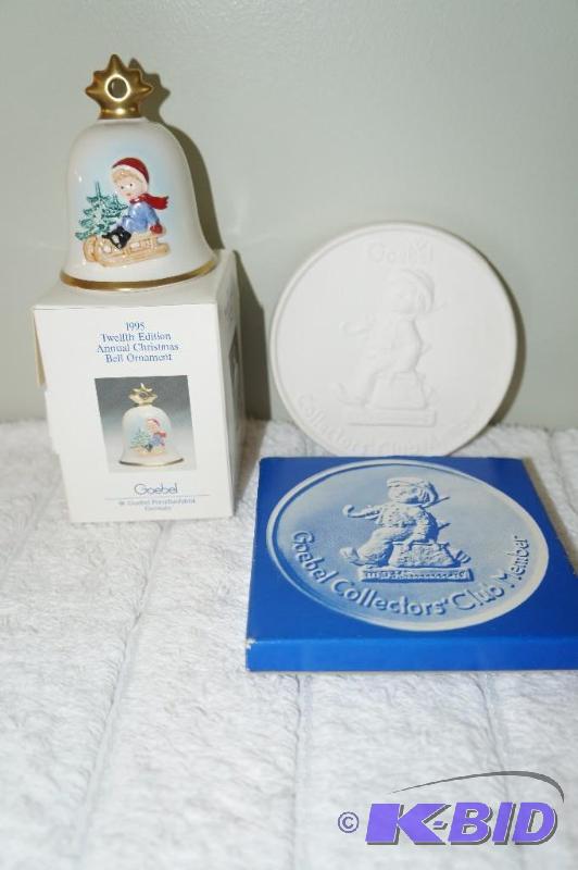 lot 218 image: Lot of 2 M.I. Hummel Items  Collector Plate & 12th Edition 1995 Bell