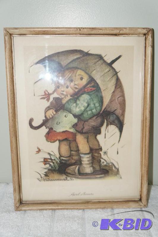 lot 223 image: April Showers M.I. Hummel Framed Print