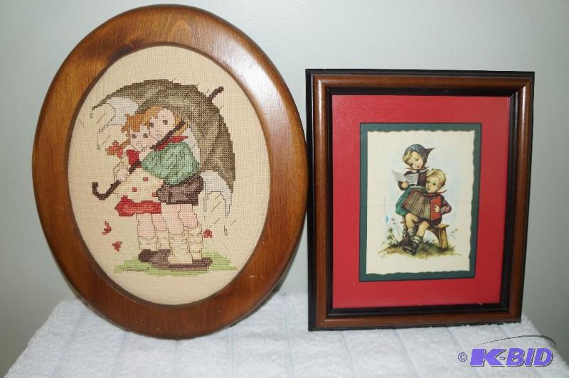lot 224 image: M.I. Hummel Framed Print & Framed Cross Stitch Print