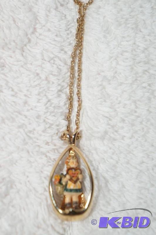 lot 230 image: M.I. Hummel Miniature Hummel in Pendant Mounting