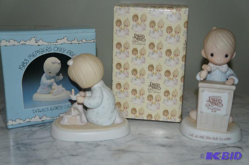 lot 67 image: Lot of 2 1983 Members Only Precious Moments Figurines