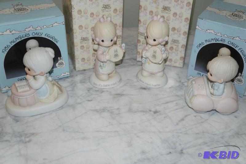 lot 69 image: Lot of 4 1986 Members Only Precious Moments Figurines