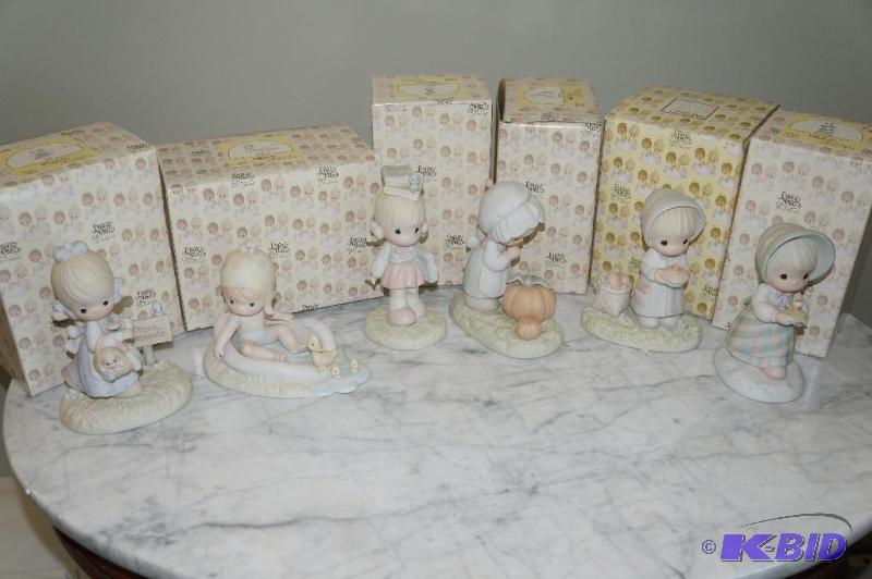 lot 78 image: Lot of 6 July - December 1988 Precious Moments Figurines