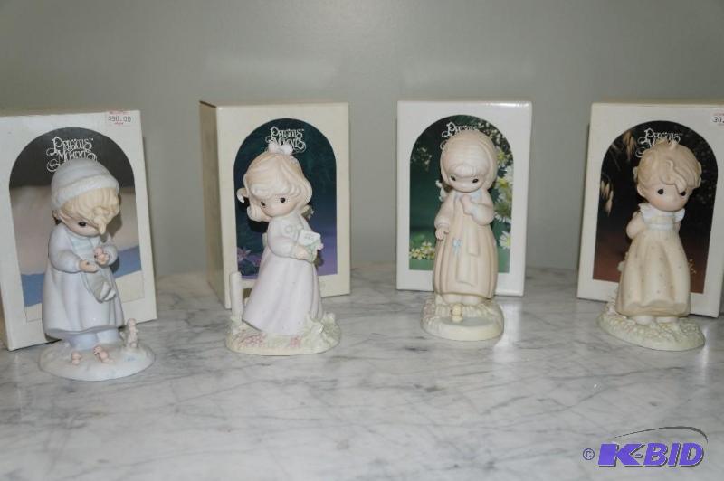lot 79 image: Lot of 4 1984 Seasons Precious Moments Figurines