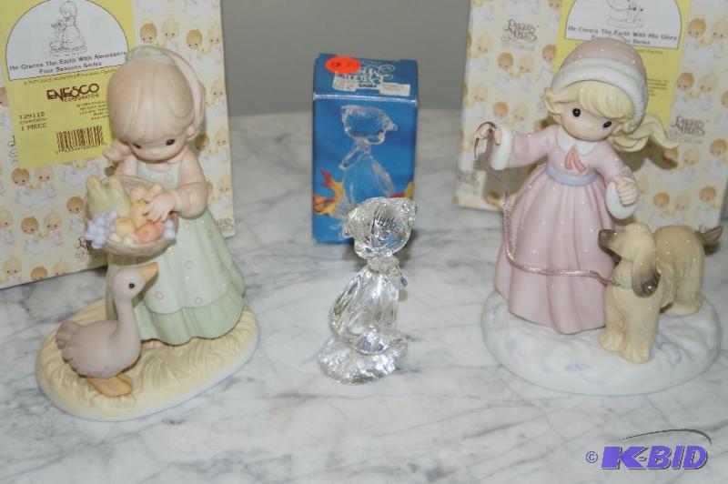 lot 81 image: Lot of 2 1999 Four Seasons & 1 1991 Four Seasons Series Precious Moments Figurines