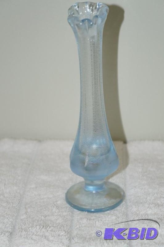 lot 109 image: Fenton Light Blue Footed Vase