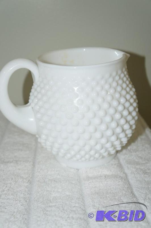 lot 145 image: Fenton Milk Glass Hobnail Water Pitcher