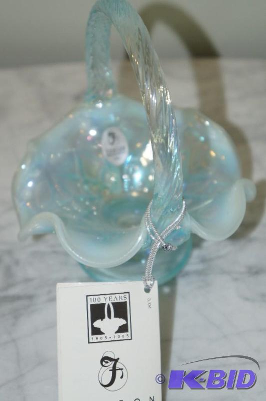 lot 19 image: Fenton Light Blue Basket