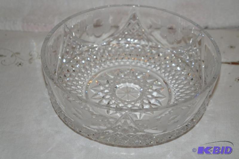 lot 267 image: 24% Lead Cut Crystal Footed Bowl