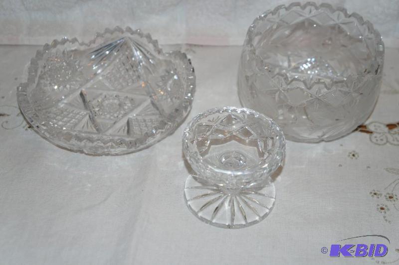 lot 271 image: Lot of 3 Crystal Candy Bowls