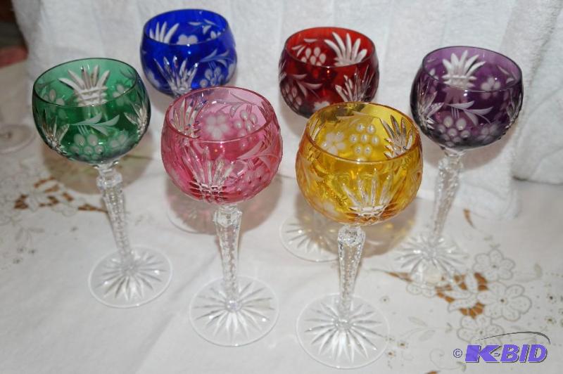 lot 277 image: 24% Lead Crystal Set of 6 Wine Goblets