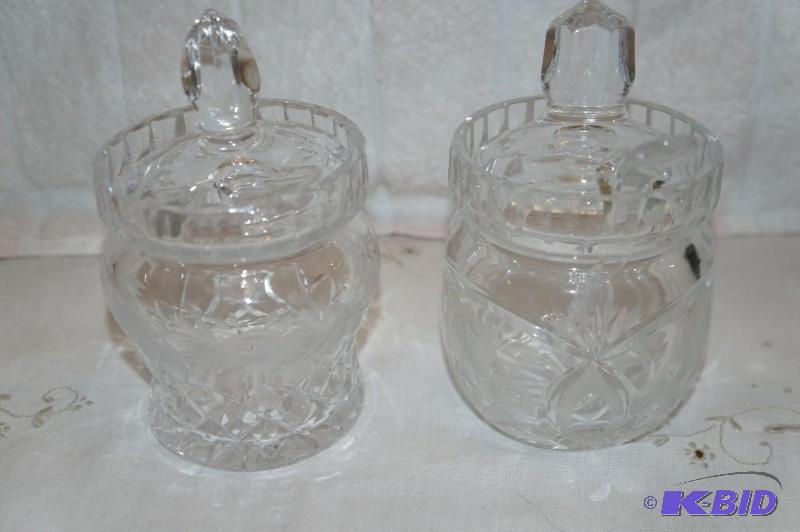 lot 297 image: Set of 2 Crystal Sugar Bowls